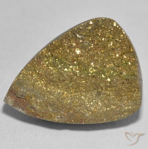 22.73ct Natural Multicolor Rainbow Pyrite, Pear Shape, Opaque