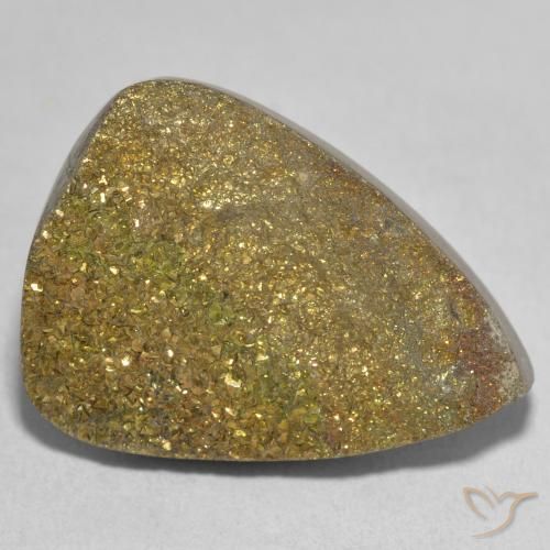 22.73 ct Multicolor Rainbow Pyrite Stone, Natural Rainbow Pyrite in Pear Crystal Cluster Shape for Sale
