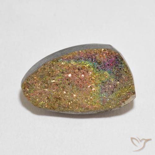 9.54 ct Multicolor Rainbow Pyrite Gemstone, Rainbow Pyrite Gem in Fancy Crystal Cluster Shape for Sale.