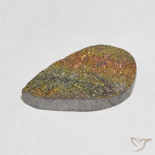 Rainbow Pyrite Gemstone in 19.1 x 11.1 mm Size for Sale, Rainbow Pyrite Stone in Multicolor Color
