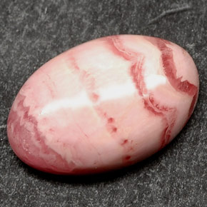 4.68 ct Multicolor Rhodochrosite Gemstone, Rhodochrosite Gem in Oval Cabochon Shape for Sale.