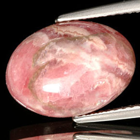 7.08 ct Multicolor Rhodochrosite Gemstone, Rhodochrosite Gem in Oval Cabochon Shape for Sale.