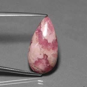 22.58 ct Multicolor Rhodochrosite Gemstone, Rhodochrosite Gem in Pear Cabochon Shape for Sale.