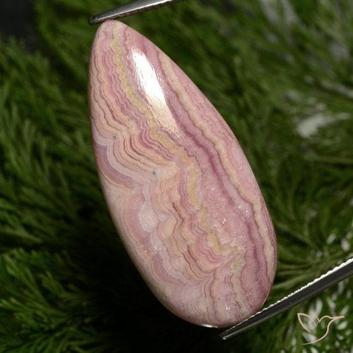 29.29 ct Pear Rhodochrosite, 36.5 x 16.4 mm From South Africa, Photo A