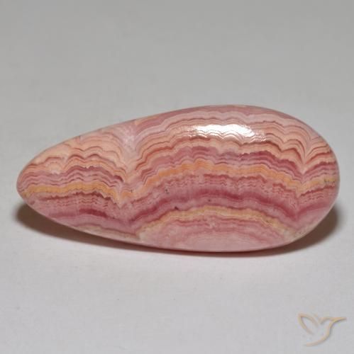 29.2 ct Pear Rhodochrosite, 30.3 x 15.6 mm From South Africa, Photo A