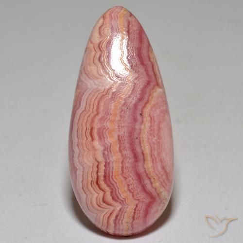 29.20 ct Multicolor Rhodochrosite Stone, Natural Rhodochrosite in Pear Cabochon Shape for Sale