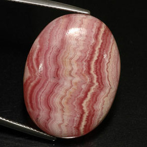 36.43 ct Multicolor Rhodochrosite Stone, Natural Rhodochrosite in Oval Cabochon Shape for Sale