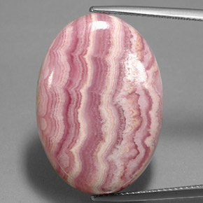 35.26 ct Multicolor Rhodochrosite Gemstone, Rhodochrosite Gem in Oval Cabochon Shape for Sale.