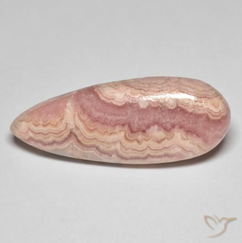 24.94 ct Pear Rhodochrosite, 34.5 x 13.3 mm From South Africa, Photo A