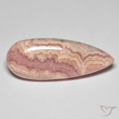 24.94 ct Multicolor Rhodochrosite Stone, Natural Rhodochrosite in Pear Cabochon Shape for Sale