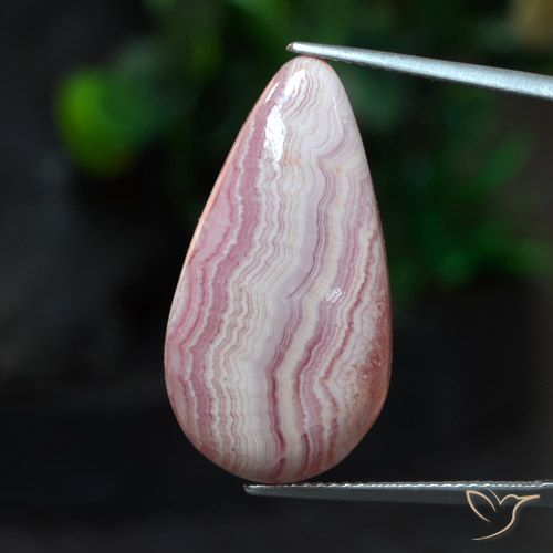 20.09 ct Pear Rhodochrosite, 27.4 x 14.6 mm From South Africa, Photo A