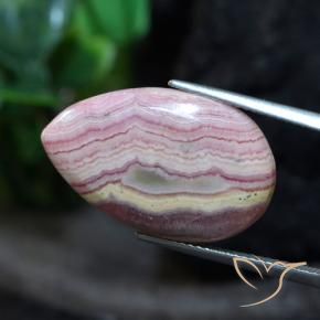 18.43 ct Multicolor Rhodochrosite Stone, Natural Rhodochrosite in Pear Cabochon Shape for Sale
