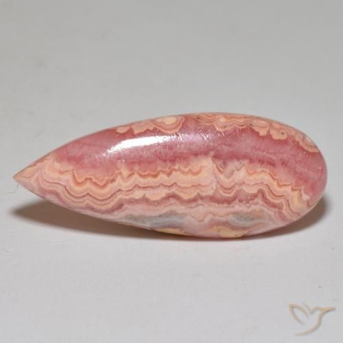 22.71 ct Multicolor Rhodochrosite Stone, Natural Rhodochrosite in Pear Cabochon Shape for Sale