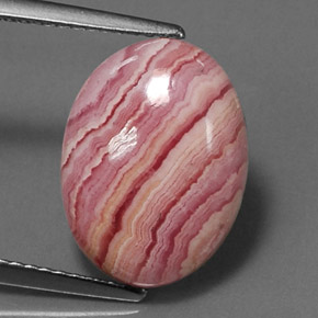 6.80 ct Multicolor Rhodochrosite Gemstone, Rhodochrosite Gem in Oval Cabochon Shape for Sale.