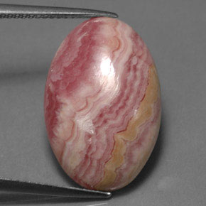16.89 ct Pink Rhodochrosite Gemstone, Rhodochrosite Gem in Oval Cabochon Shape for Sale.