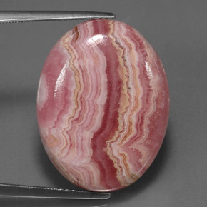 24.57 ct Multicolor Rhodochrosite Gemstone, Rhodochrosite Gem in Oval Cabochon Shape for Sale.