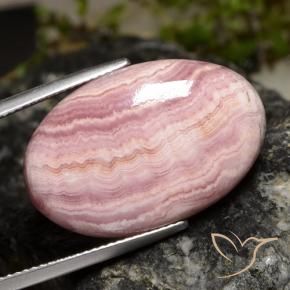 24.58 ct Multicolor Rhodochrosite Stone, Natural Rhodochrosite in Oval Cabochon Shape for Sale