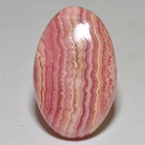 30.65 ct Multicolor Rhodochrosite Stone, Natural Rhodochrosite in Oval Cabochon Shape for Sale