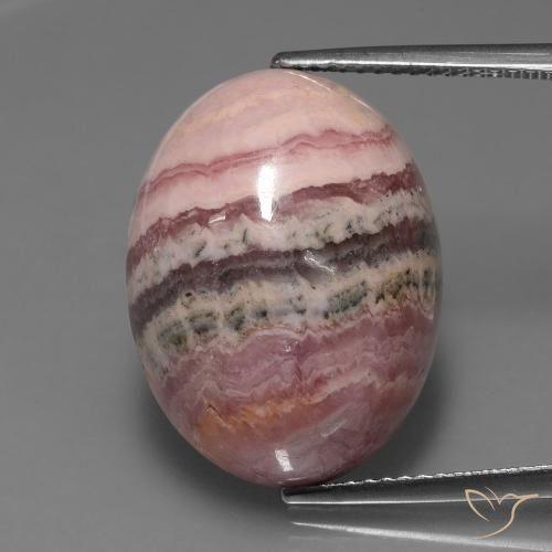 Rodocrosite multicolore taglio ovale da 24,26 ct dal Sud Africa, dimensione 20 x 15mm, pietra preziosa naturale non trattati , purezza Opaque, Rodocrosite Ovale cabochon da 1 pz, durezza Mohs di 4 - 4, Photo A