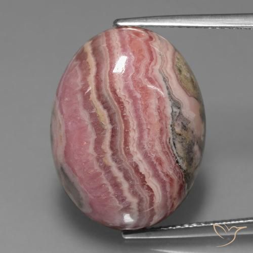 Rodocrosite Ovale cabochon da 26,49 ct dal Sud Africa, dimensione 20,8 x 16mm, purezza Opaque, pietra preziosa naturale non trattati, Rodocrosite 1pc in colore Multicolore, durezza Mohs di 4 - 4, Photo A