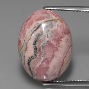 Multicolore Rhodochrosite gemme - 25ct Ovale Cabochon (ID: 391837)