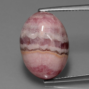 16.68 ct Multicolor Rhodochrosite Gemstone, Rhodochrosite Gem in Oval Cabochon Shape for Sale.