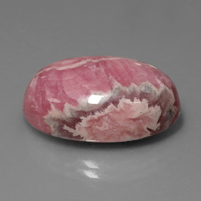 31.54 ct Multicolor Rhodochrosite Stone, Natural Rhodochrosite in Oval Cabochon Shape for Sale