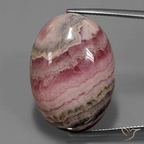 47.8 ct Oval Rhodochrosite, 27.8 x 20 mm From South Africa, Photo A
