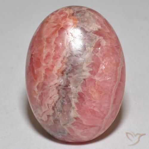 36.55 ct Oval Rhodochrosite, 25.5 x 18.6 mm From South Africa, Photo A