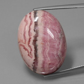 60.57 ct Multicolor Rhodochrosite Gemstone, Rhodochrosite Gem in Oval Cabochon Shape for Sale.