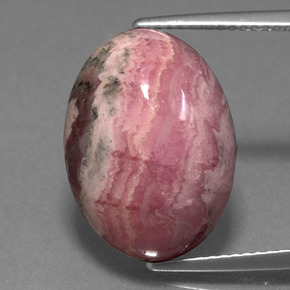 14.60 ct Multicolor Rhodochrosite Gemstone, Rhodochrosite Gem in Oval Cabochon Shape for Sale.