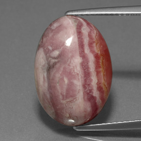14.97 ct Multicolor Rhodochrosite Gemstone, Rhodochrosite Gem in Oval Cabochon Shape for Sale.
