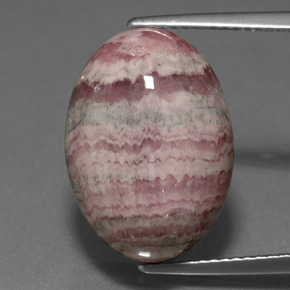 17.09 ct Multicolor Rhodochrosite Gemstone, Rhodochrosite Gem in Oval Cabochon Shape for Sale.