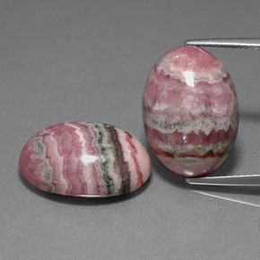 29.18 ct Multicolor Rhodochrosite Gemstone, Rhodochrosite Gem in Oval Cabochon Shape for Sale.