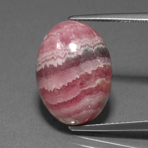 14.01 ct Multicolor Rhodochrosite Gemstone, Rhodochrosite Gem in Oval Cabochon Shape for Sale.