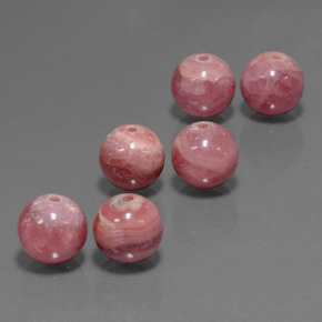 42.16 ctw Multicolor Rhodochrosite Stones, Natural Rhodochrosite in Drilled Sphere Shape for Sale