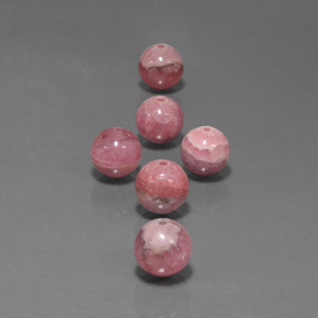 45.22 ctw Multicolor Rhodochrosite Gemstones, Rhodochrosite Gems in Drilled Sphere Shape for Sale.