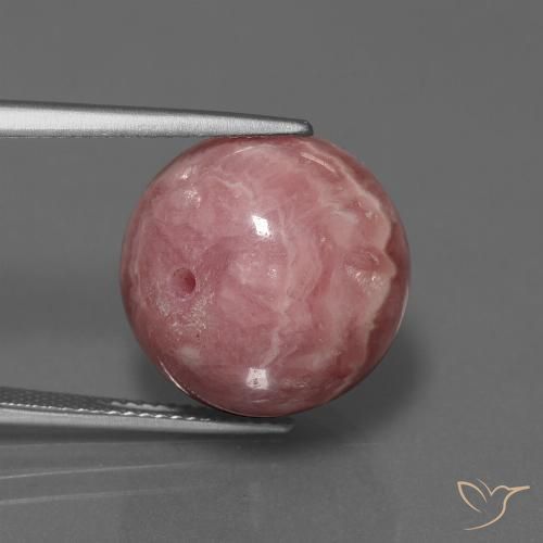 35.68 ct Drilled Sphere Rhodochrosite, 15.5 mm From South Africa, Photo A