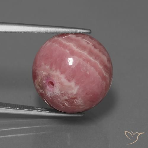 38.55 ct Drilled Sphere Rhodochrosite, 15.9 mm From South Africa, Photo A