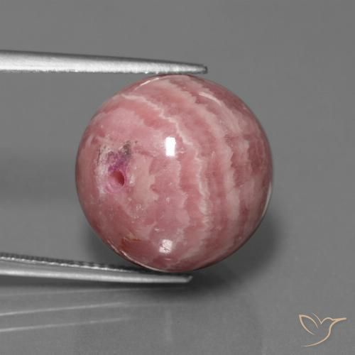 40.96 ct Drilled Sphere Rhodochrosite, 16.1 mm From South Africa, Photo A