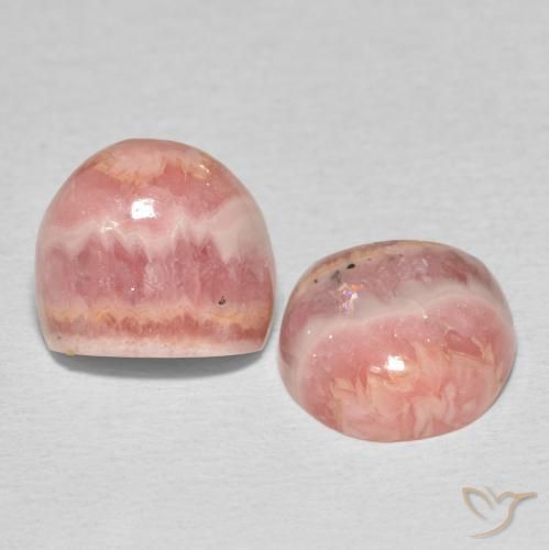 9.41 ctw Multicolor Rhodochrosite Stones, Natural Rhodochrosite in Fancy Cabochon Shape for Sale