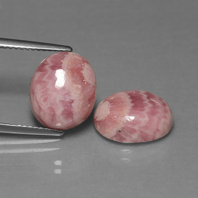 12.57 ctw Multicolor Rhodochrosite Gemstones, Rhodochrosite Gems in Oval Cabochon Shape for Sale.