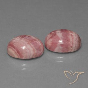 12.72 ctw Multicolor Rhodochrosite Stones, Natural Rhodochrosite in Oval Cabochon Shape for Sale