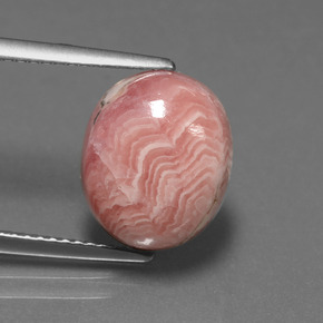6.39 ct Multicolor Rhodochrosite Gemstone, Rhodochrosite Gem in Oval Cabochon Shape for Sale.
