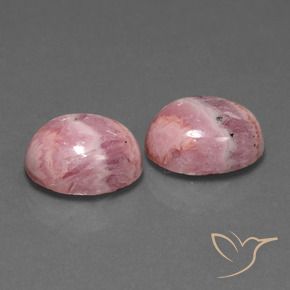 13.19 ctw Multicolor Rhodochrosite Stones, Natural Rhodochrosite in Oval Cabochon Shape for Sale
