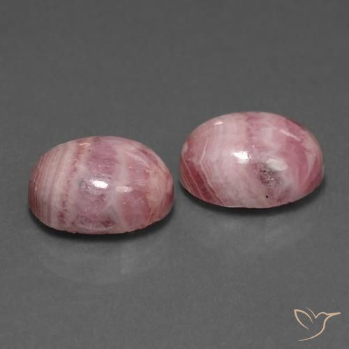 13.65 ctw Multicolor Rhodochrosite Stones, Natural Rhodochrosite in Oval Cabochon Shape for Sale