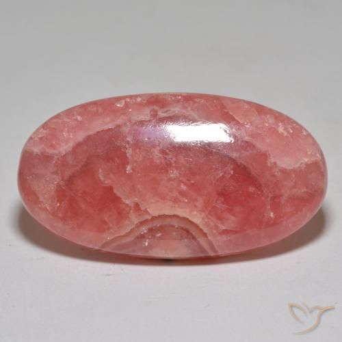 39.76 ct Oval Rhodochrosite, 33.5 x 18.1 mm From South Africa, Photo A