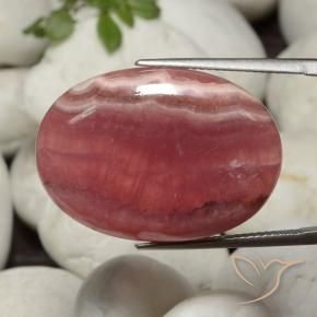 34.86 ct Multicolor Rhodochrosite Stone, Natural Rhodochrosite in Oval Cabochon Shape for Sale
