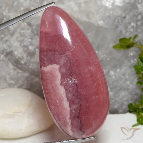 72.72 ct Multicolor Rhodochrosite Gemstone, Rhodochrosite Gem in Pear Cabochon Shape for Sale.