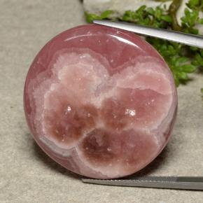 66.34 ct Multicolor Rhodochrosite Stone, Natural Rhodochrosite in Round Cabochon Shape for Sale